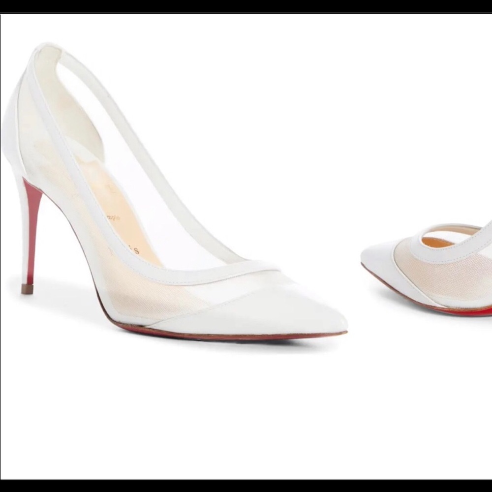 Christian Louboutin white heels brand new